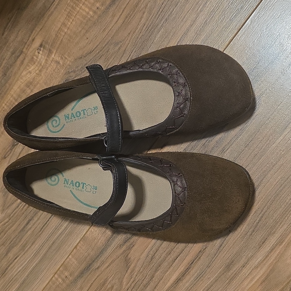 Naot Dark Brown Suede Mary Jane Dress Shoes